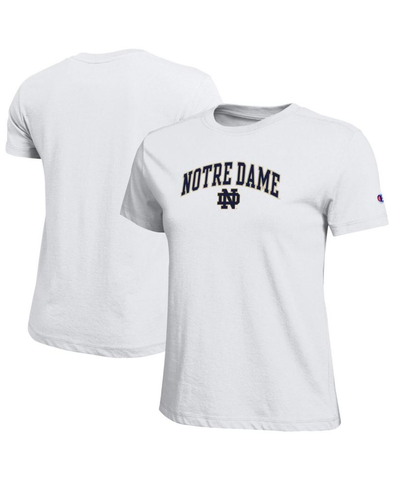 Women's White Notre Dame Fighting Irish Arched Over Logo T-Shirt
