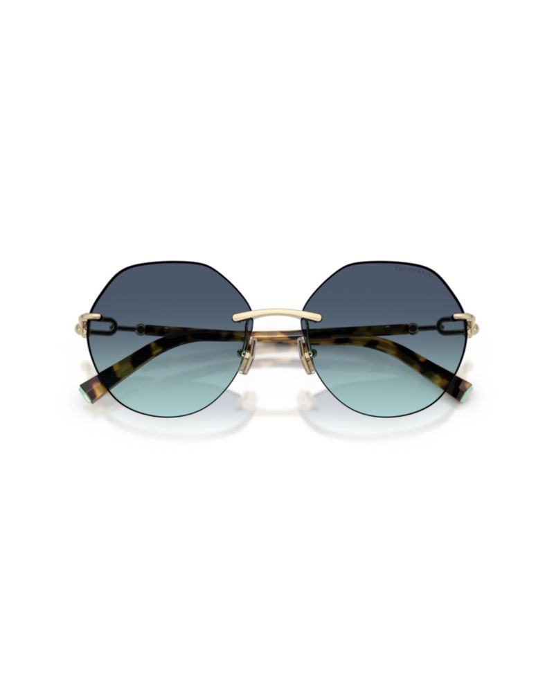 Women's Rimless Geometric Metal Sunglasses TF3123