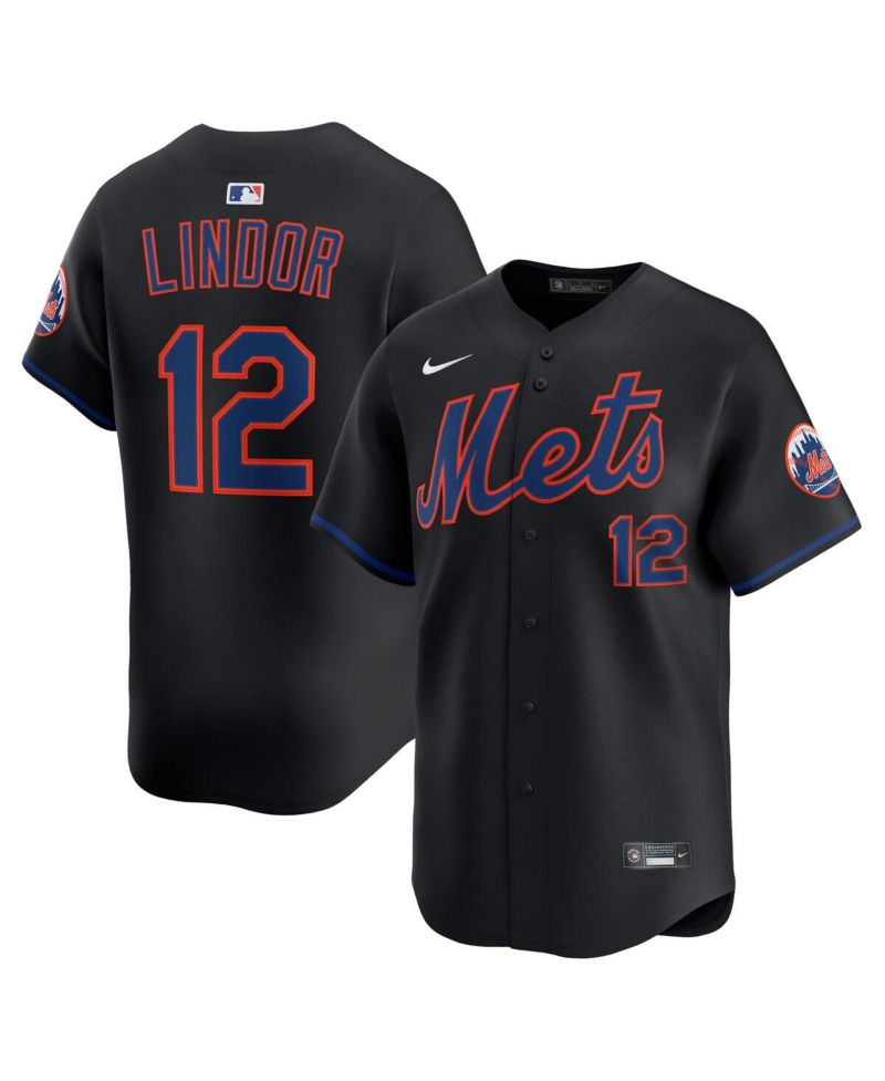 Men's Francisco Lindor Black New York Mets Alternate Limited Jersey