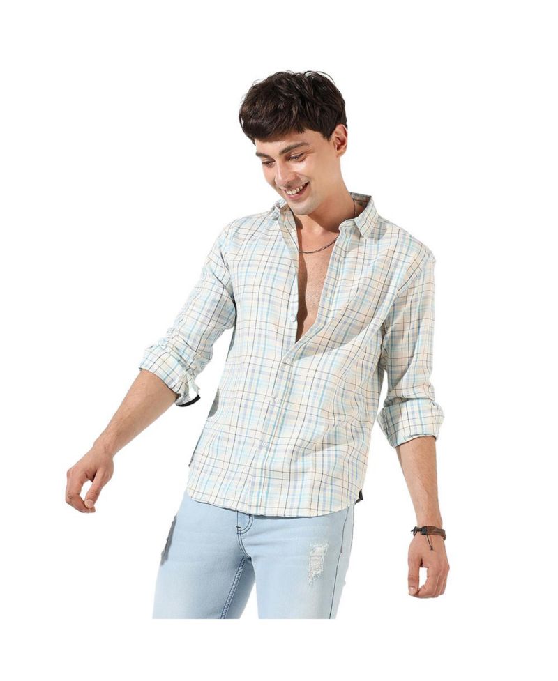 Men's Multicolour Checkered Regular Fit Casual Shirt