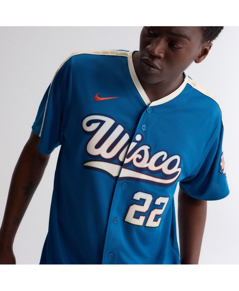 Men's Christian Yelich Mineral Blue Milwaukee Brewers 2026 City Connect Stadium Jersey