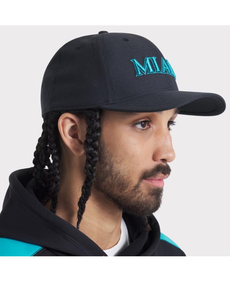 Men's Black Miami Marlins 2025 City Connect Performance Swoosh Flex Hat