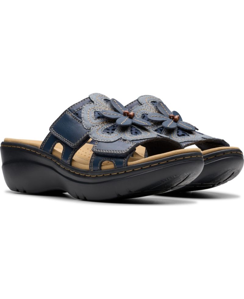 Merliah2 Belle Flower Leather Wedge Sandals