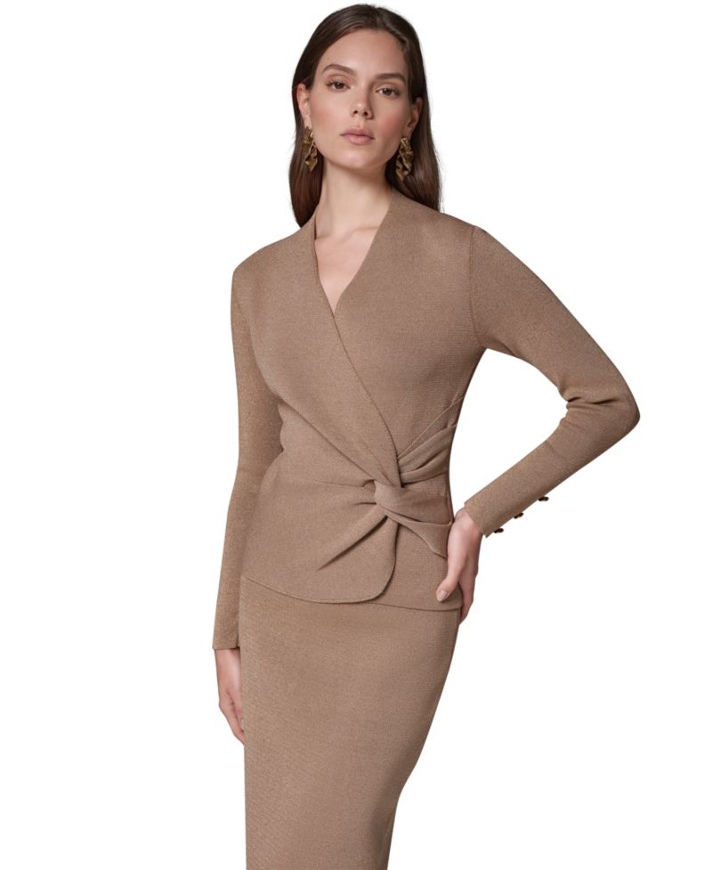 Women's V-Neck Long-Sleeve Fitted Sweater