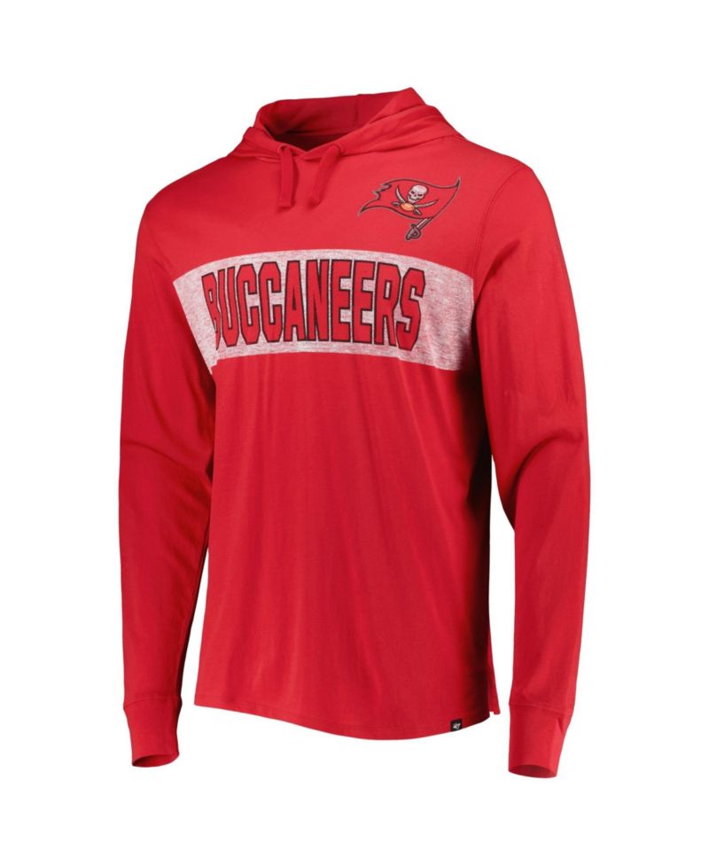 Men's Red Tampa Bay Buccaneers Field Franklin Hooded Long Sleeve Sweatshirt