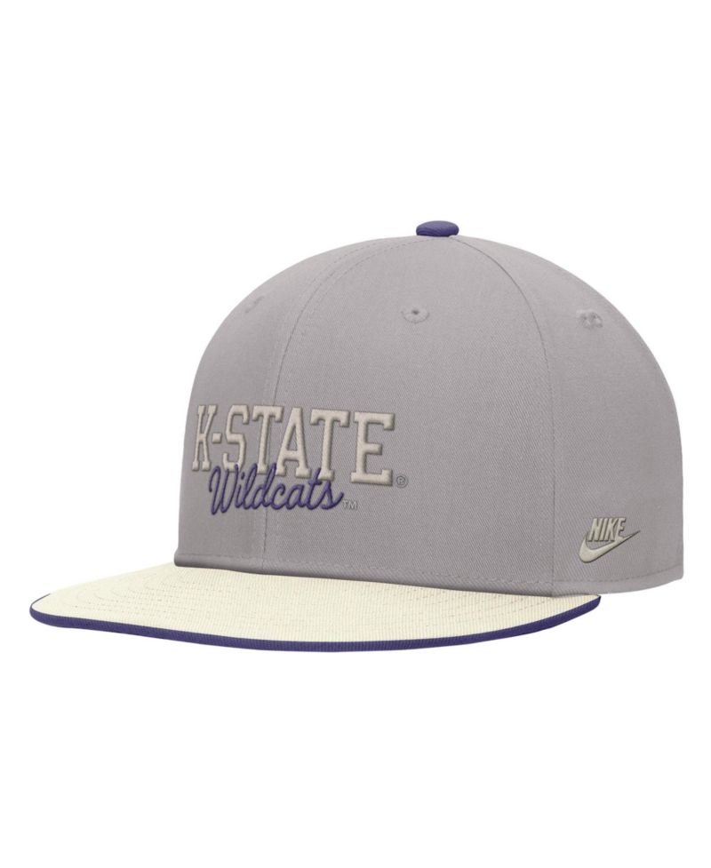 Men's Gray Kansas State Wildcats Vintage Script Pro Dri-FIT Snapback Hat