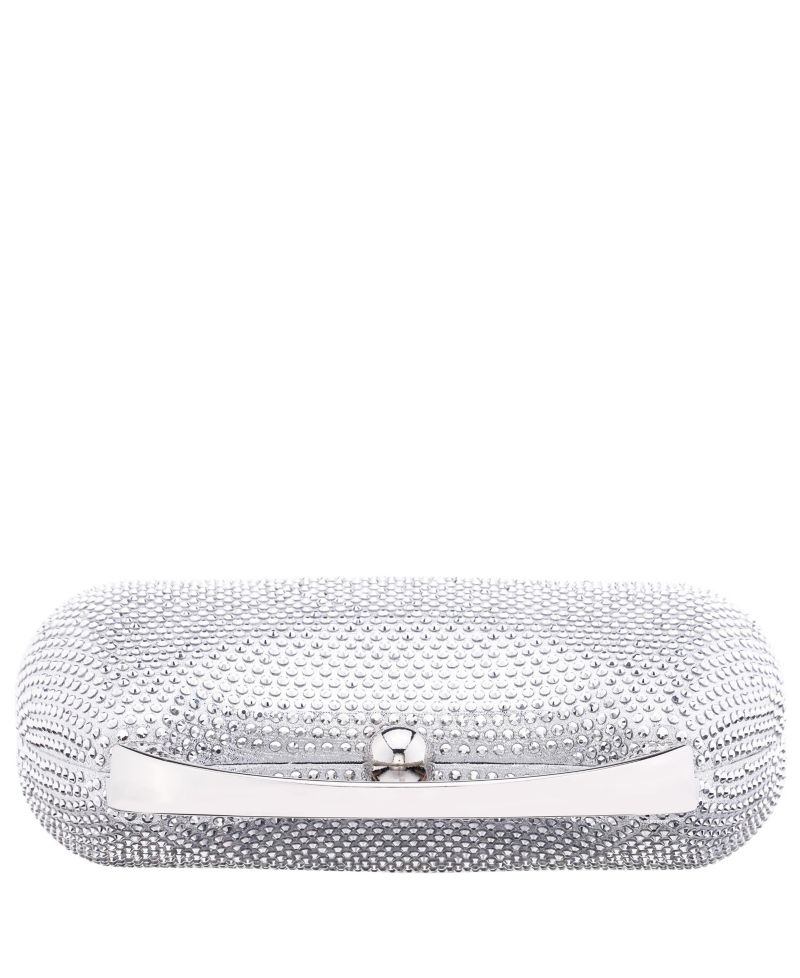 Crystal Minaudiere with Metal Handle
