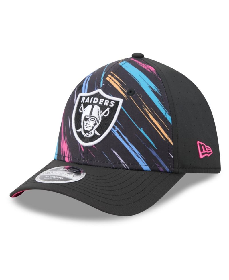 Men's Black Las Vegas Raiders 2026 NFL Cruical Catch 39THIRTY M-Crown Stretch Hat