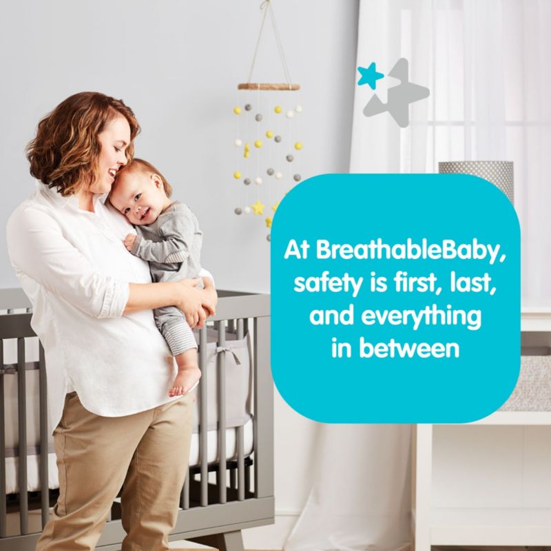 AirflowBaby Breathable Mesh Liner for Full-Size Cribs, 9"H (23cm) Essential 2mm Mesh (Size 4FS Covers 3 or 4 Sides)