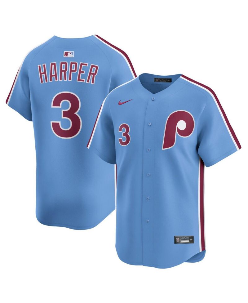 Men's Bryce Harper Light Blue Philadelphia Phillies Alternate Limited Player Jersey