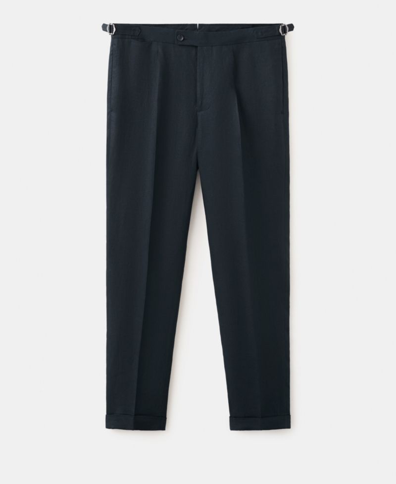 Men's Adjustable Bands Linen Suit Pants