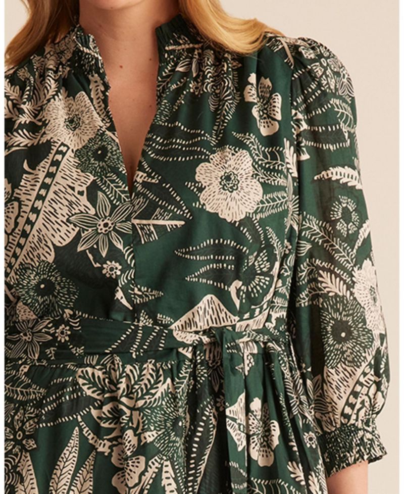 Women's Sea Lily Collared Zip-Front Mini Shirt Dress