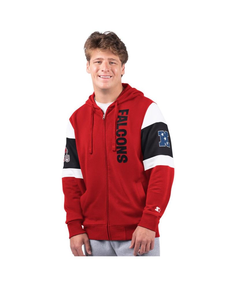 Men's Red Atlanta Falcons Extreme Vintage Logo Full-Zip Hoodie