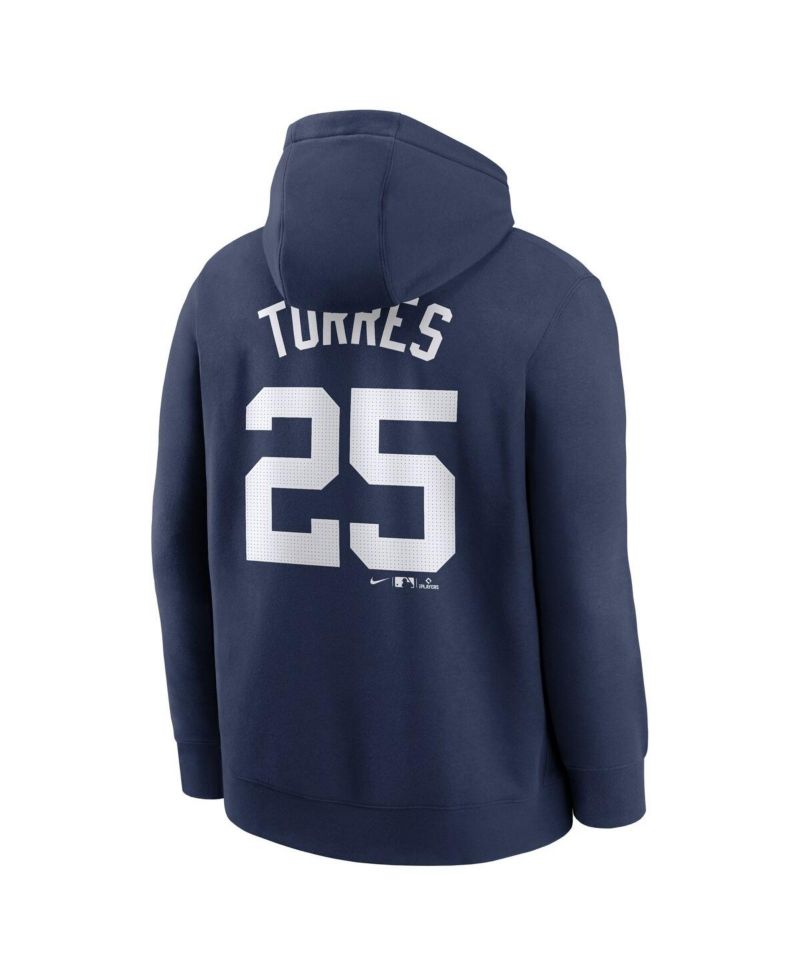 Men's Gleyber Torres Navy Detroit Tigers Player Name & Number Club Fleece Pullover Hoodie