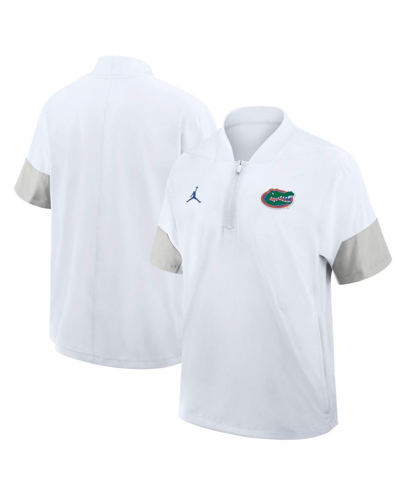 Men's White Florida Gators 2025 Sideline Coaches Lightweight Short Sleeve Jacket