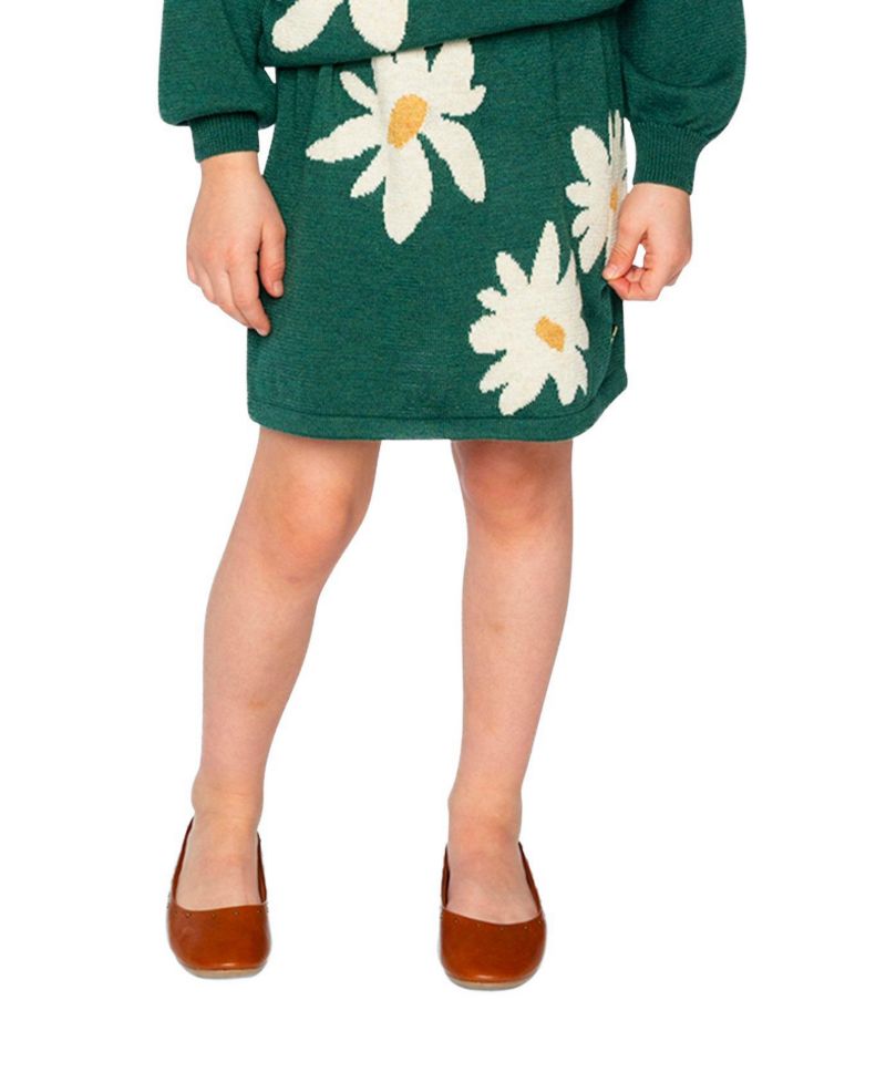 Little and Big Girl (size 6 to 12 ) Knitted Skirt Jasper Printed