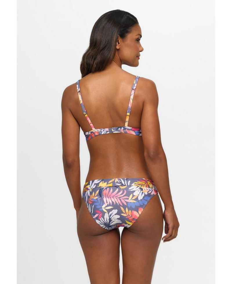Women's Tropical Print Removable Pads Underwire Bikini Top