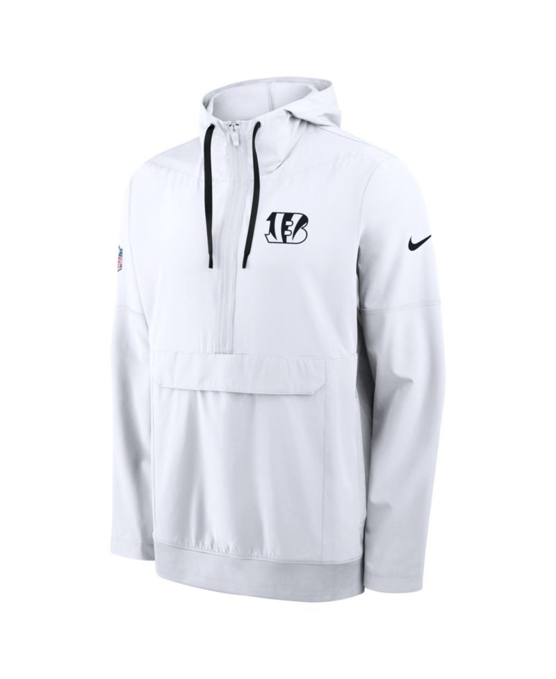 Men's White Cincinnati Bengals Alt Anorak Half-Zip Hooded Jacket