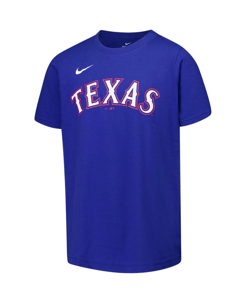 Big Boys and Girls Evan Carter Royal Texas Rangers Name & Number T-Shirt