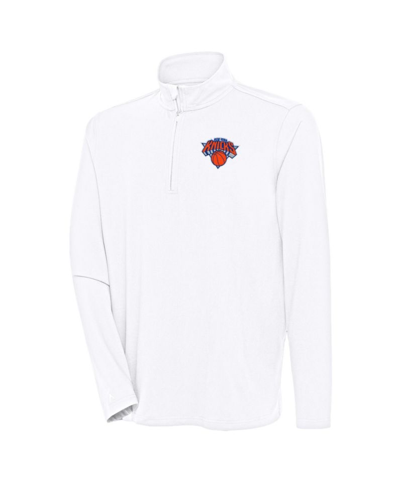 Men's White New York Knicks Hunk Quarter-Zip Pullover Sweatshirt