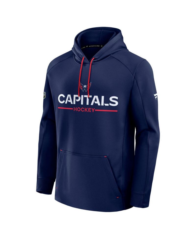 Men's Navy Washington Capitals Authentic Pro Rink Hoodie