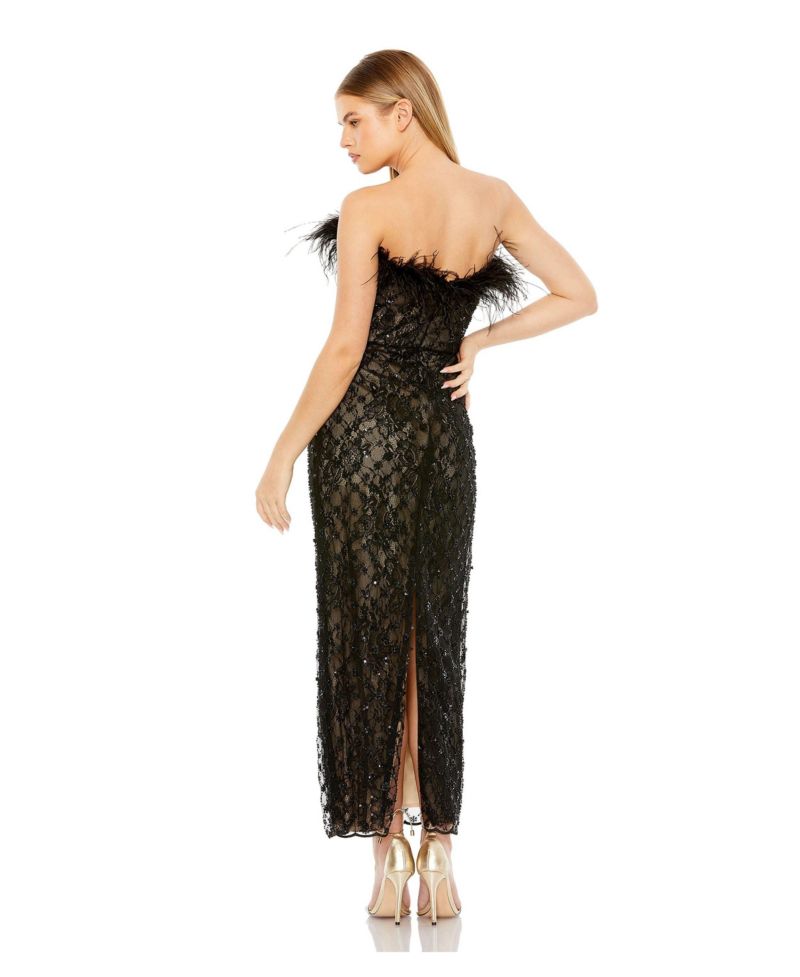 Women's Embellished Strapless Column Dress