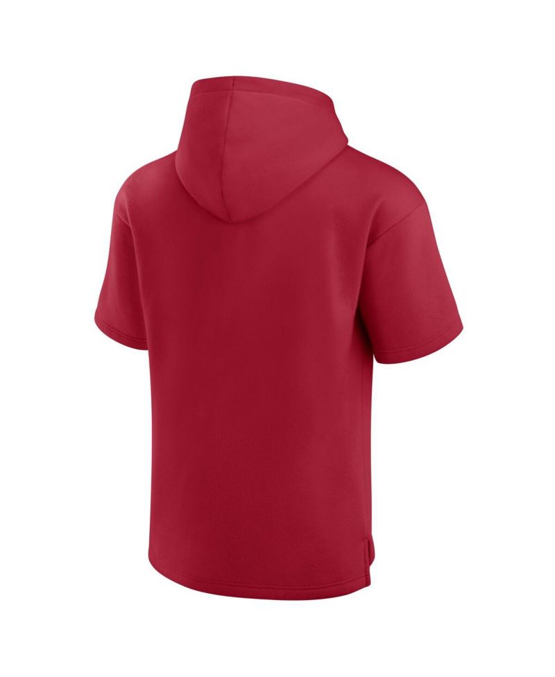 Men's Crimson Oklahoma Sooners Ready Short Sleeve Pullover Hoodie