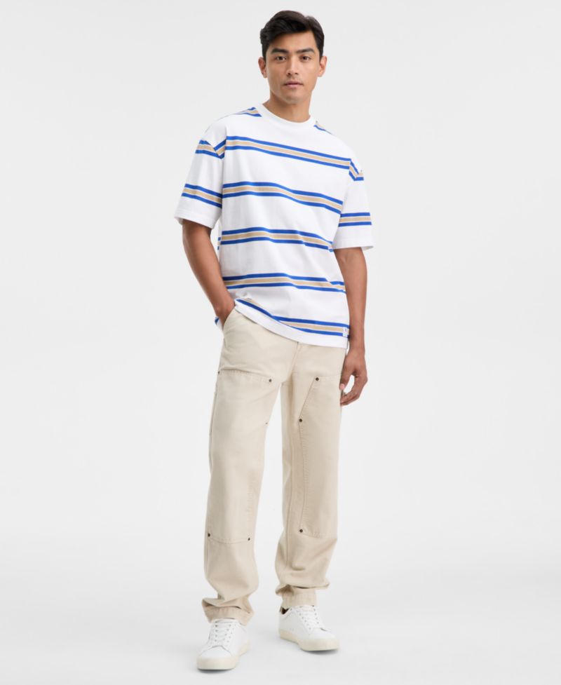 Hugo by Men's Nolisto Relaxed-Fit Short-Sleeve Striped Crewneck T-Shirt