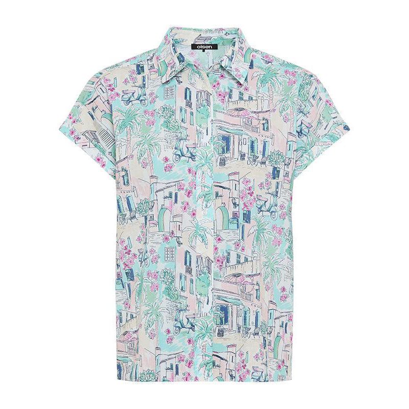 Women's Italian Villa Print Shirt