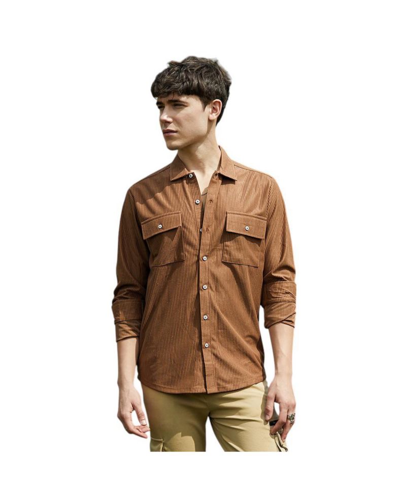 Men's Solid Ribbed Utility Shirt
