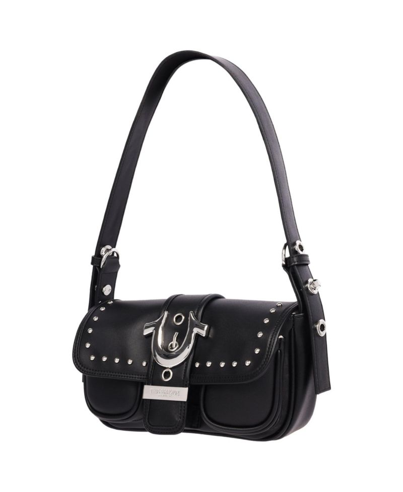Women's Smooth Moto Studded Shoulder Bag