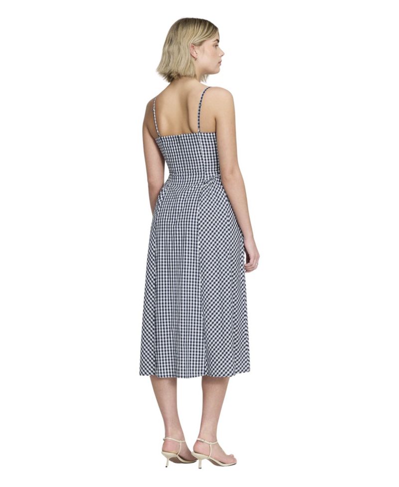 Women's Romina Gingham Square Neck Sleeveless Midi Dress