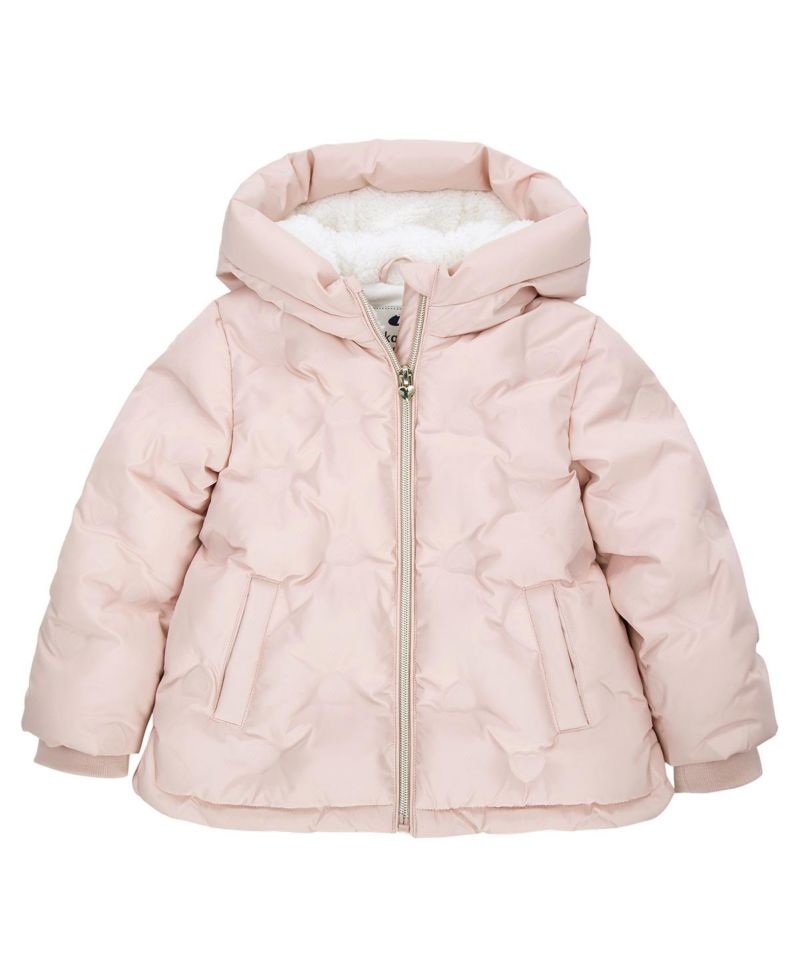 Baby Girls Fleece Lined Heart Puffer Jacket 6-24M