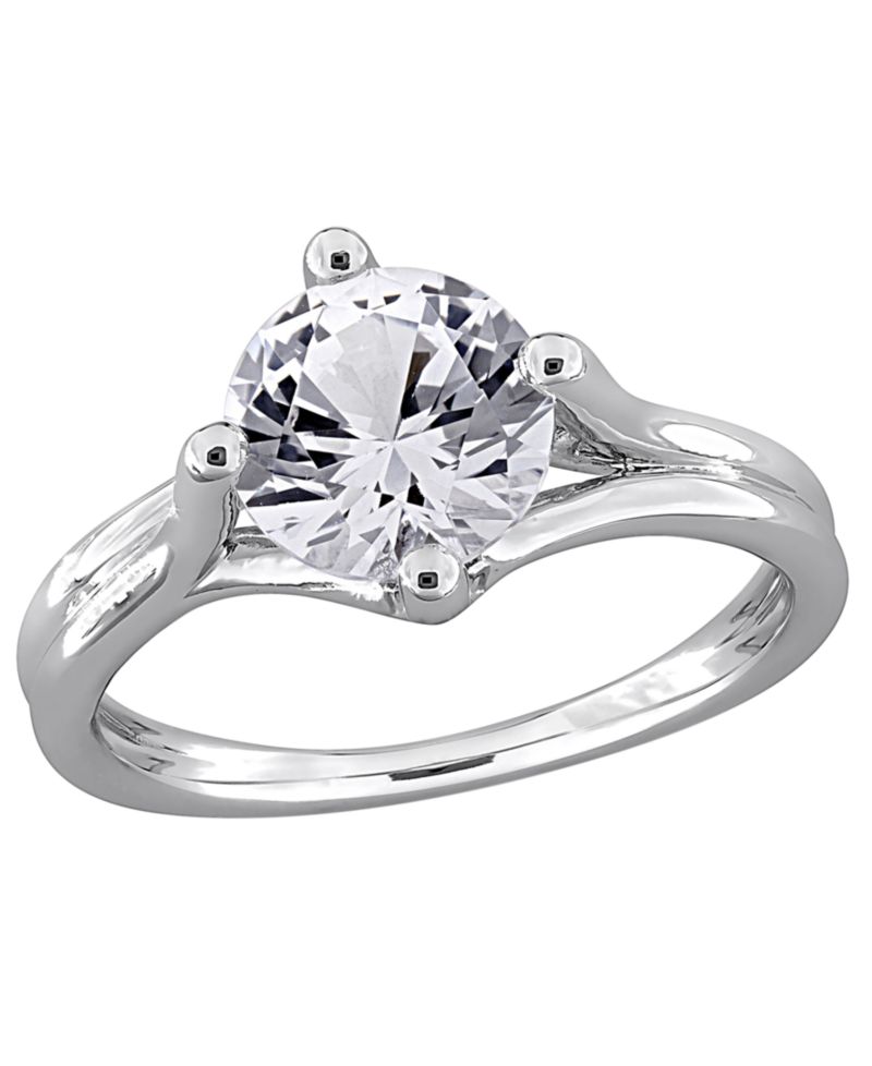 Lab Grown White Sapphire (2 ct. t.w.) Ring in Sterling Silver (Also Available in Ruby & Blue Sapphire)