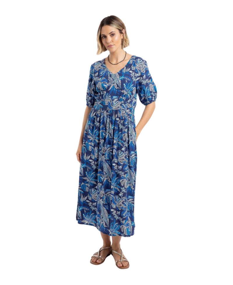 Women's Dilsha Empire-Waist Floral-Print Short-Sleeve Midi Dress