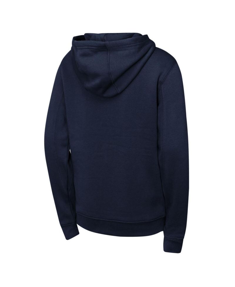 Big Boys and Girls Navy Cleveland Guardians Wordmark Fleece Full-Zip Hoodie