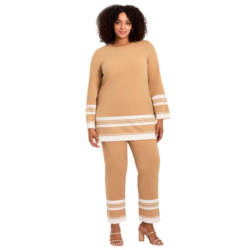 Women's Border Stripe Straight Leg Pant