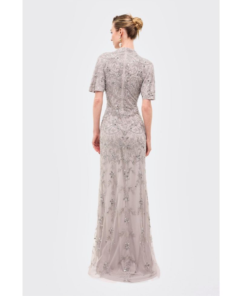 Women's Embellished Sequins High Neck Dress