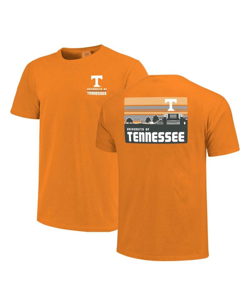 Men's Tennessee Orange Tennessee Volunteers Striped Campus Skyline T-Shirt