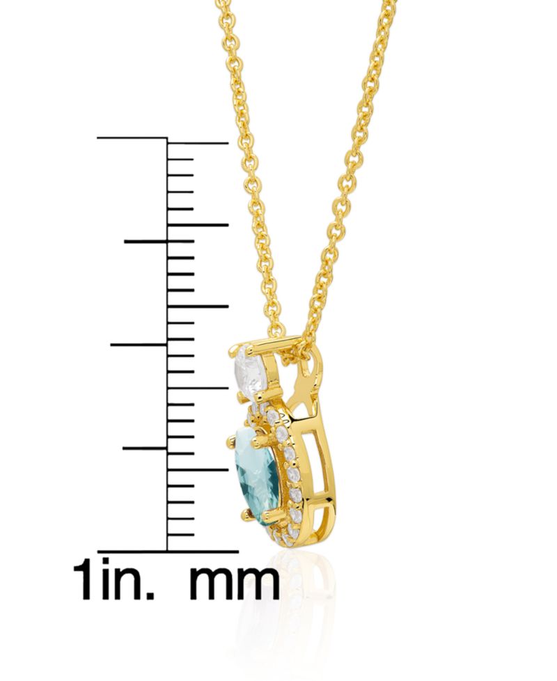 Oval Simulated Gemstone Halo Pendant Necklace with Matching Earrings 2-Piece Set