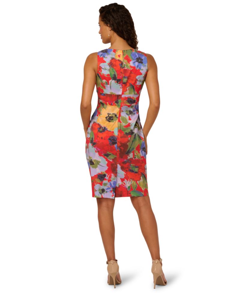 Women's Jacquard Knit Sleeveless Sheath Dress
