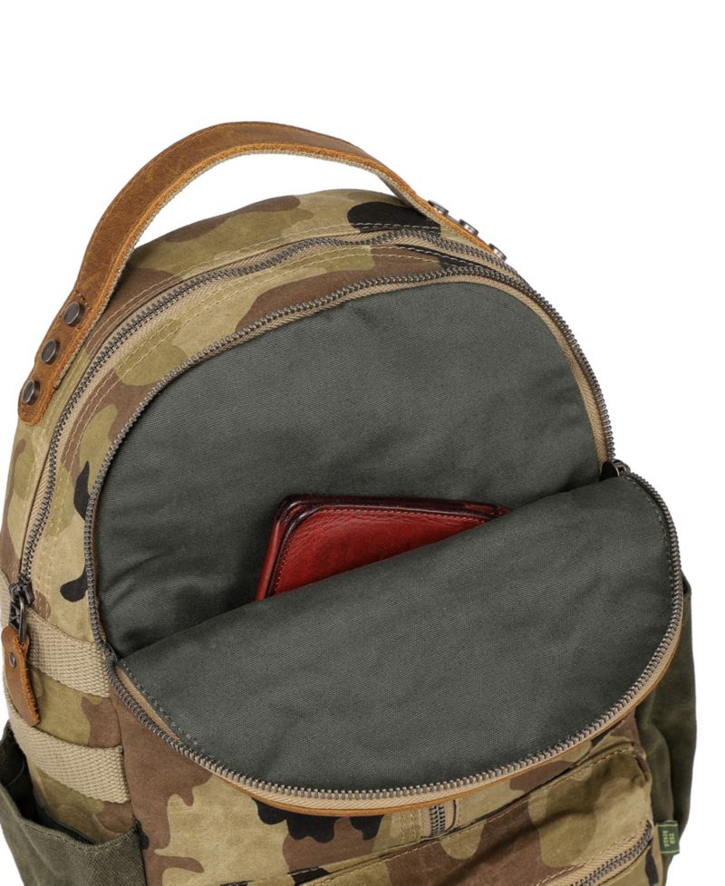 Mountain Leaf Utility Bee-Wax Canvas Backpack