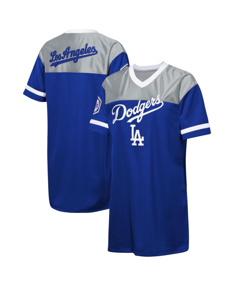 Big Girls Royal Los Angeles Dodgers Big League Cheer V-Neck T-Shirt Dress