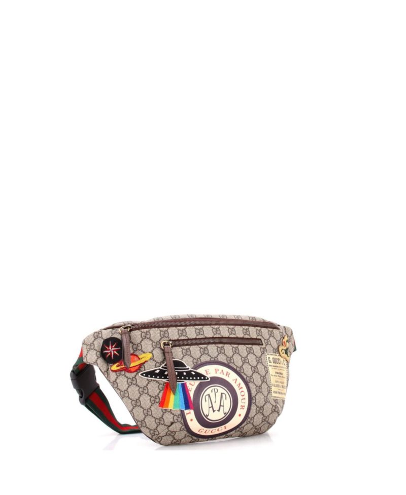 Courrier Zip Belt Bag GG Coated Canvas with Applique