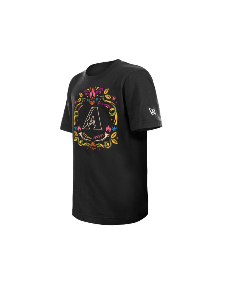 Big Boys and Girls Black Arizona Diamondbacks Día de los Muertos T-Shirt