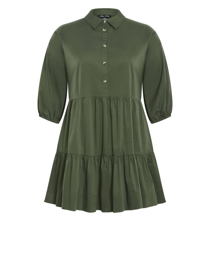 Plus Size Kiara Tiered Cotton-Blend Dress