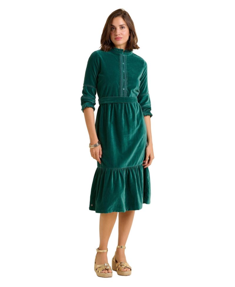 Women's Starry 3/4 Sleeve High Neck Midi Dress