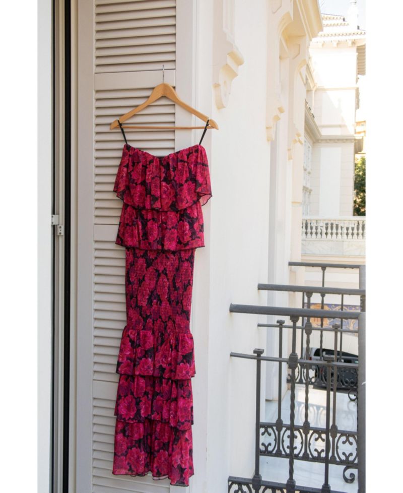 Women's Floral Casa Blanca Ruffle Dress