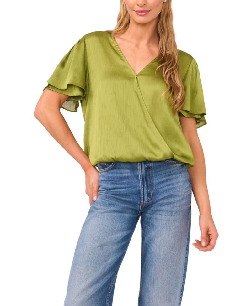Women's Tulip Sleeve Wrap Top