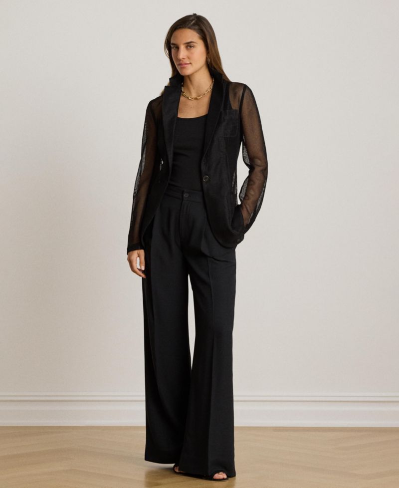 Petite Mesh Single-Button Blazer